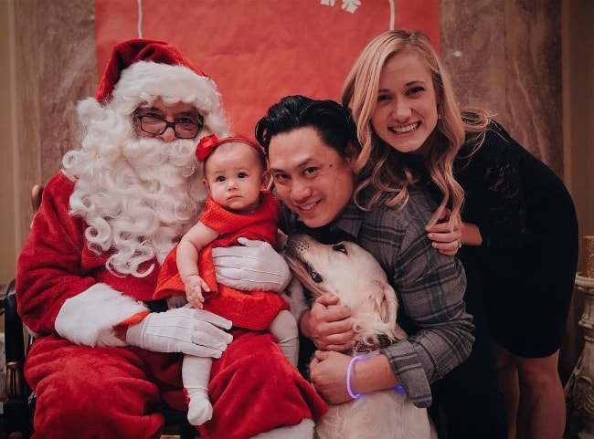 Jon M. Chu with his family in a Christmas picture in December 2017