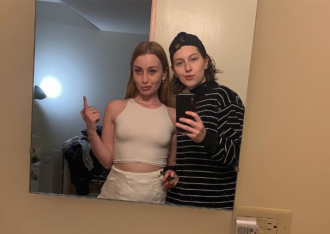 King Princess (Right) in a mirror with Isabel in December 2018