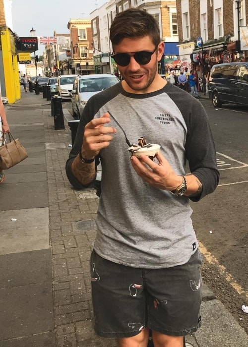 Luke Zocchi eating an ice-cream in July 2018