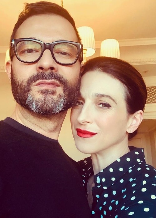 Marin Hinkle in a selfie with Davide Diodovich at Palazzo Parigi Milan Hotel & Grand Spa in December 2018