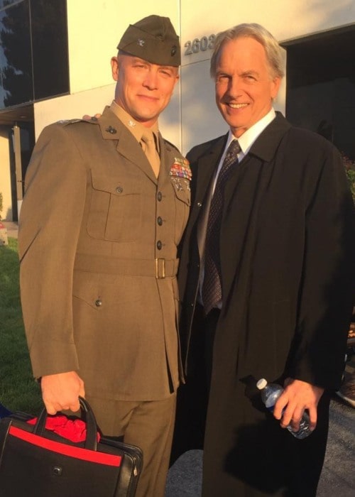 Mark Harmon (Right) and Jason Gerhardt as seen in November 2018