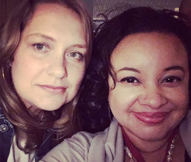 Merritt Wever (Left) and Shakira B. in a selfie in May 2018