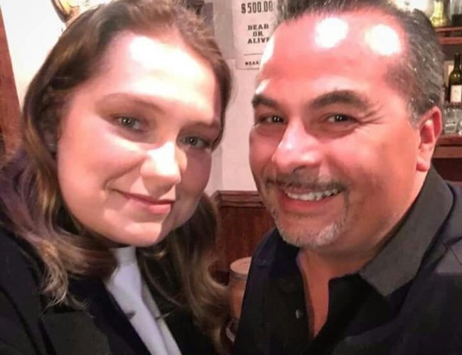 Merritt Wever and Tony Miros in a selfie in May 2018