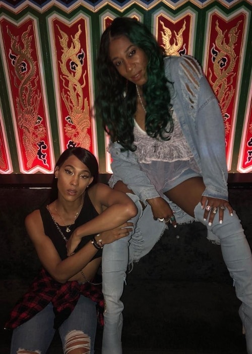 Mj Rodriguez (Left) with Mila Jam in August 2018