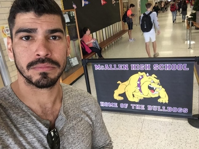 Raúl Castillo in a selfie in McAllen High School in November 2017