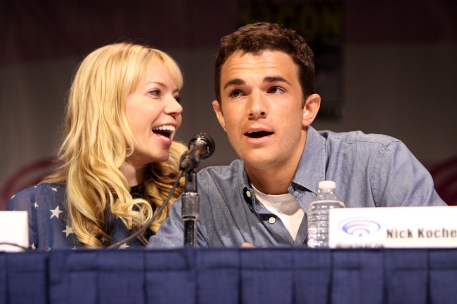 Riki Lindhome with Nick Kocher at 2013 WonderCon at the Anaheim Convention Center in Anaheim, California