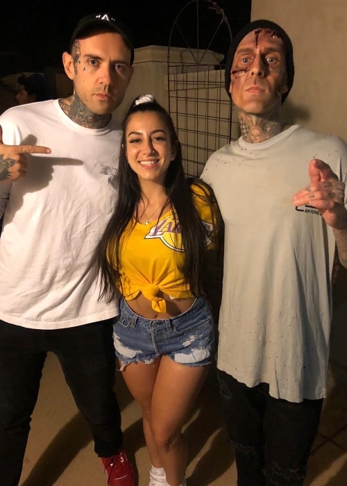 Travis Barker (Right) posing with his friends in Calabasas, California in October 2018