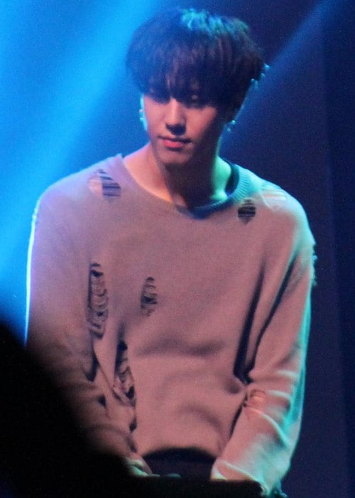 Yugyeom during a fan meeting in December 2016