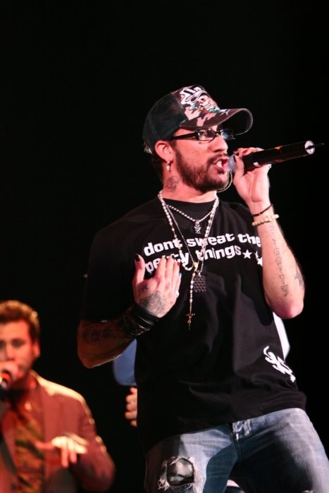 AJ McLean as seen while performing at Kiss Concert in December 2005