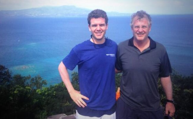 Austin Swift (Left) with his father as seen in January 2014