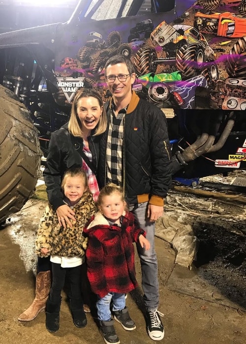 Beverley Mitchell with her family at Monster Jam in January 2019