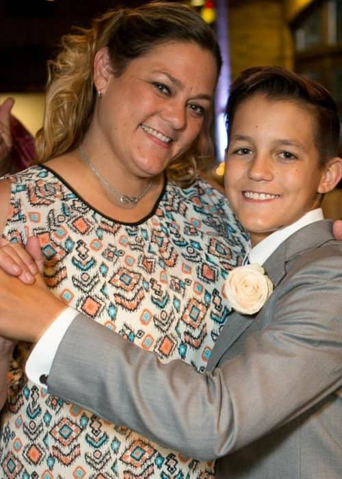 Chase Hudson with his mother as seen in November 2017
