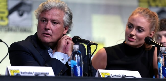 Conleth Hill with Sophie Turner at the 2016 San Diego Comic-Con International for 'Game of Thrones' in July 2016