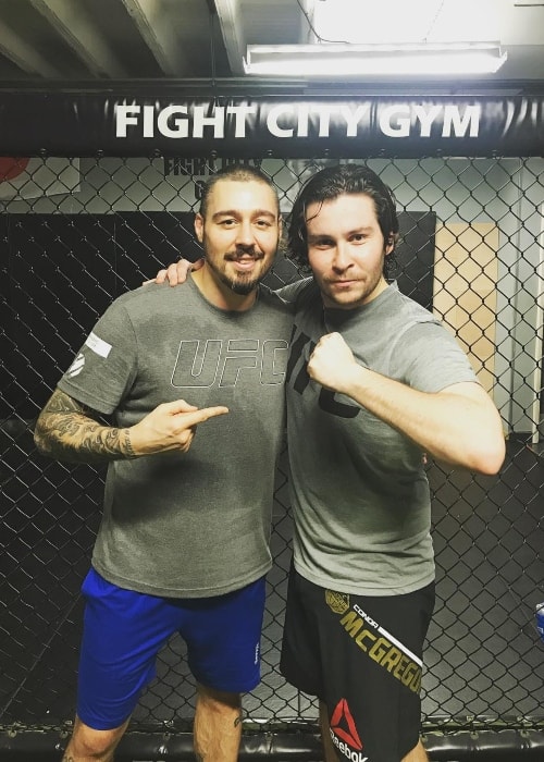 Daniel Portman (Right) with Dan Hardy at Fight City Gym