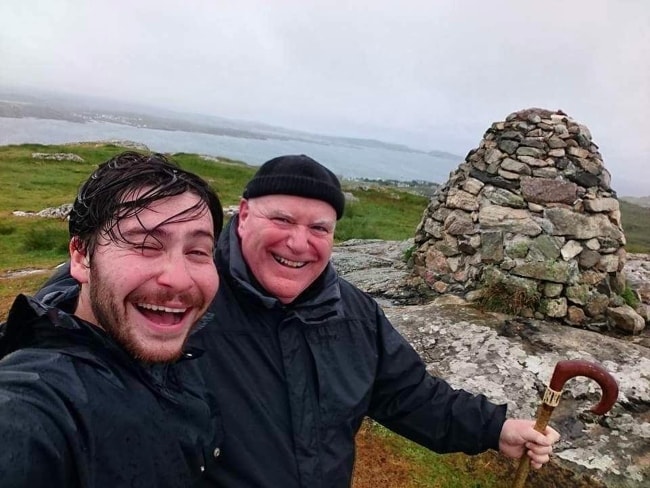 Daniel Portman in a selfie with his father in Isle of Iona, Scotland in October 2016