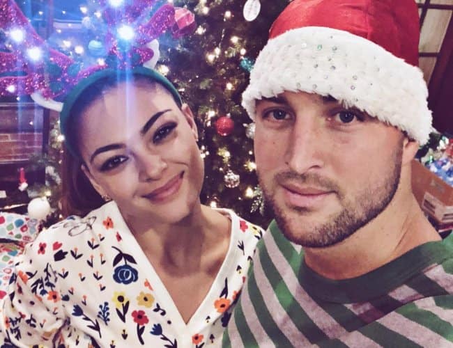 Demi-Leigh Nel-Peters and Tim Tebow in a selfie in January 2019