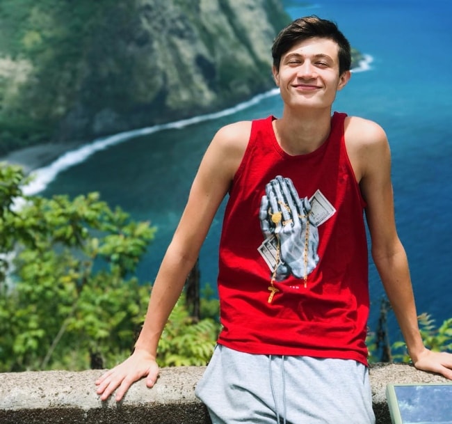 Dylan Mitchell as seen in Hawaii in August 2017