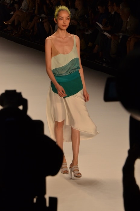 Fei Fei Sun as seen while walking the ramp at the SS2012 Narciso Rodriguez fashion show