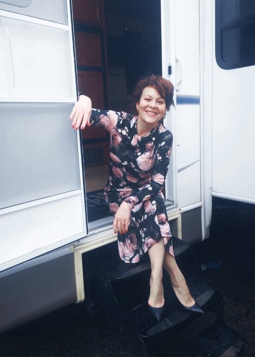 Helen McCrory as seen while smiling