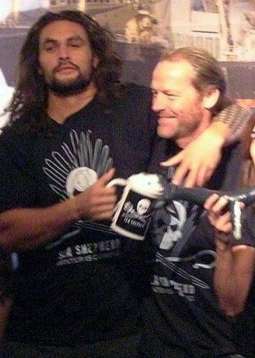 Iain Glen (Right) with Jason Momoa