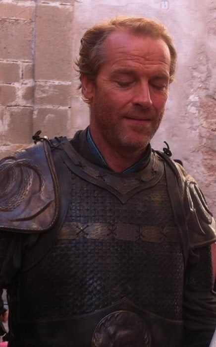 Iain Glen while filmimg 'Game of Thrones'