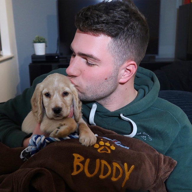 Jake Boys with his dog in December 2018