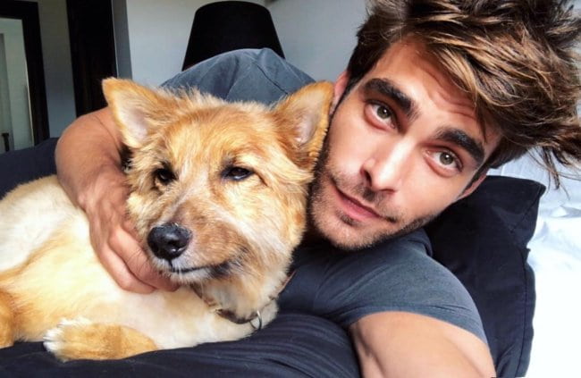 Jon Kortajarena in a selfie with his dog as seen in June 2018