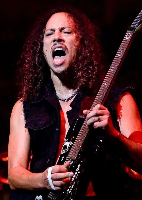 Kirk Hammett performing live with Metallica at O2 in London in September 2008
