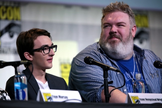 Kristian Nairn (Right) with Isaac Hempstead Wright at the 2016 San Diego Comic-Con International for 'Game of Thrones'