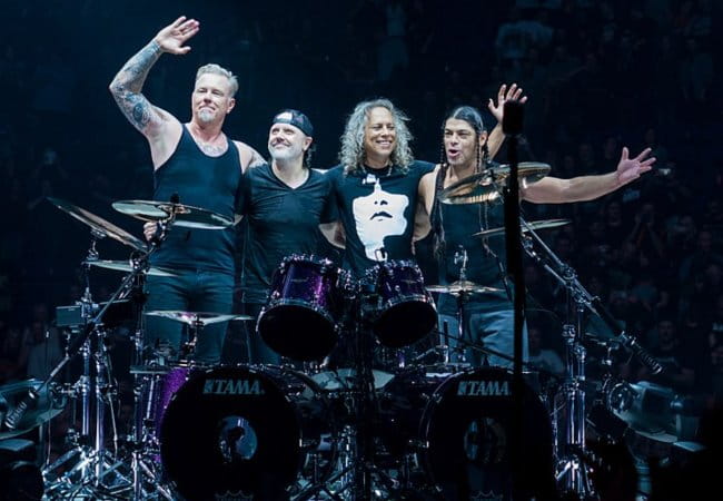Metallica during a performance in October 2017