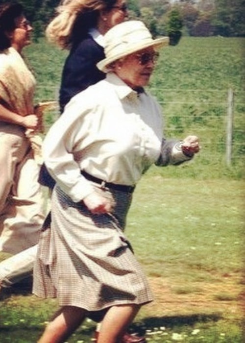 Queen Elizabeth II while running