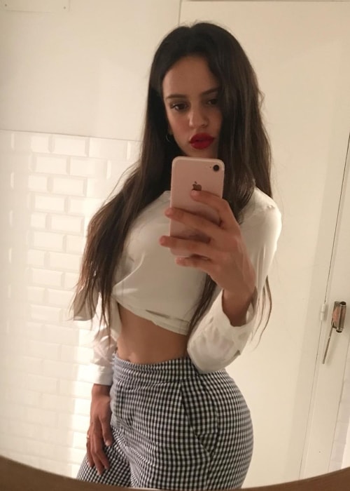 Rosalía in a mirror selfie in June 2018