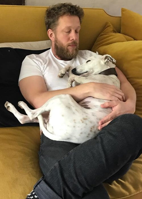 Ted Dwane in an Instagram post with his dog as seen in September 2018