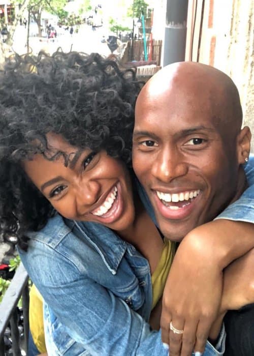 Teyonah Parris and Jamal Rashann Callender in a selfie in April 2018