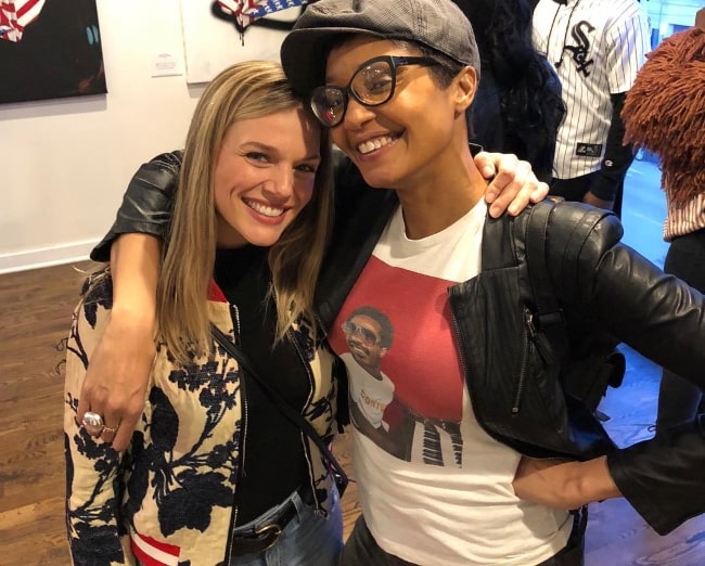 Tracy Spiridakos (Left) with Jessica in April 2018