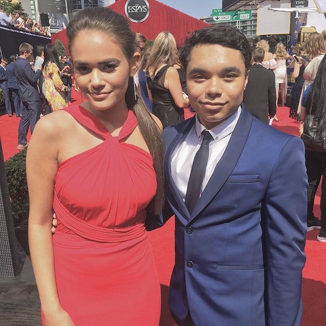 Travis Bryant and Madison Pettis at the 2017 ESPYS at Microsoft Theater in Los Angeles, California