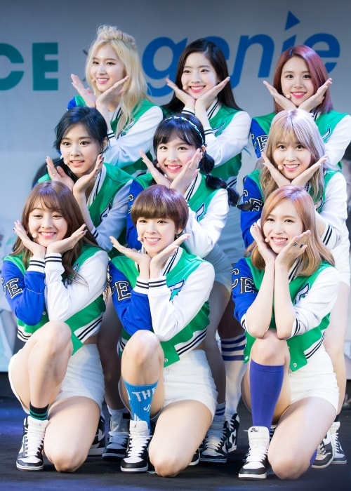 Twice posing at the Guerrilla Concert in May 2016