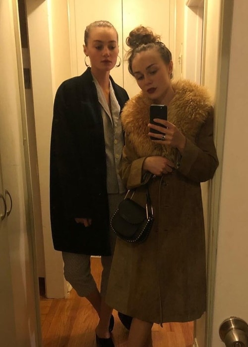 Zella Day taking a mirror selfie with Mia Rae in January 2018