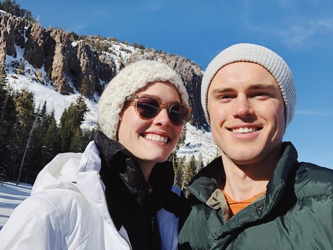 Bailey Noble with Jack DePew while enjoying their time in Mammoth Lakes, California in January 2019