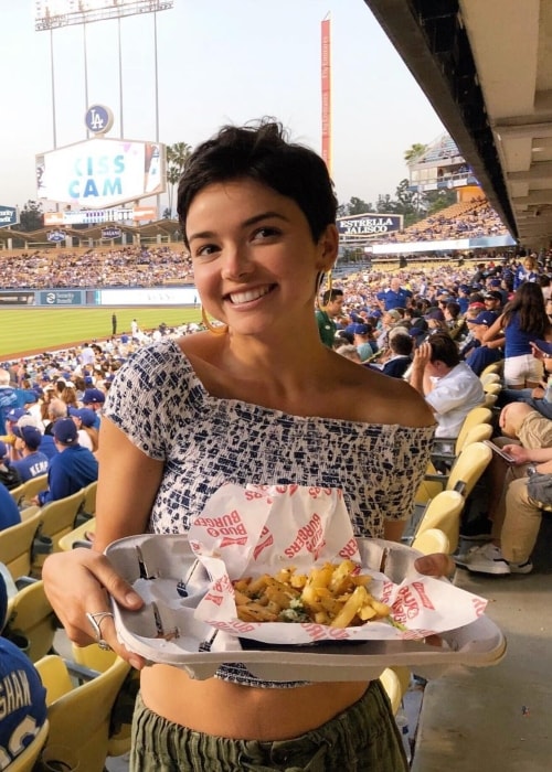 Bekah Martinez as seen in a picture at the Dodger Stadium, Los Angeles in June 2018 