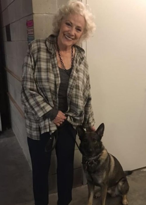 Betty Buckley with her dog as seen in December 2018