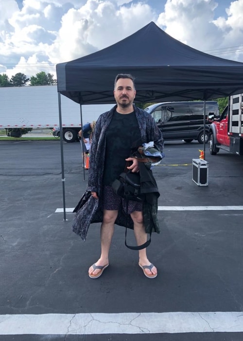 Brian Quinn on the set of the Impractical Jokers Movie in May 2018