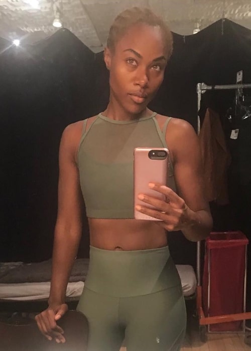 DeWanda Wise in a mirror selfie at Atlantic Theater Company in September 2018