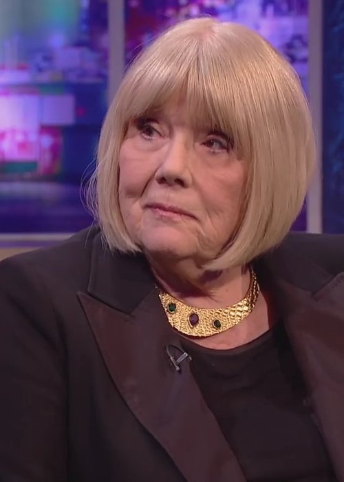 Diana Rigg during an interview as seen in January 2015