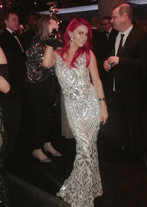 Dianne Buswell with her NTA Trophy as seen on her Instagram Profile in January 2019