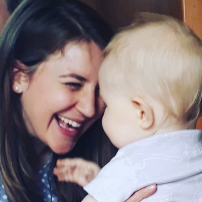Gemma Whelan with her daughter in July 2018