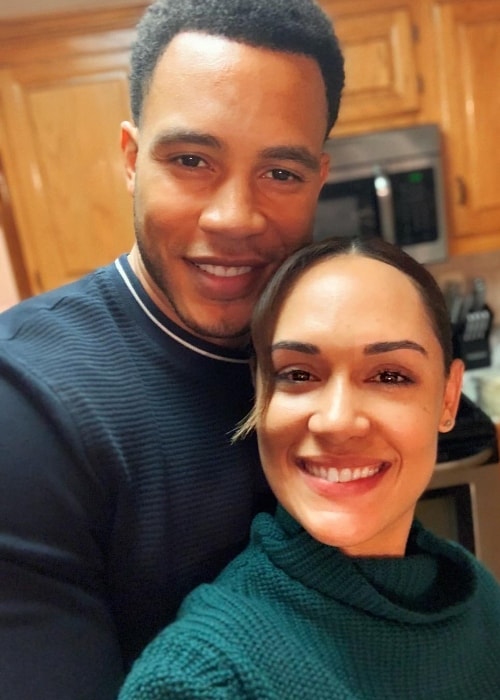 Grace Byers in a selfie with Trai Byers in November 2018