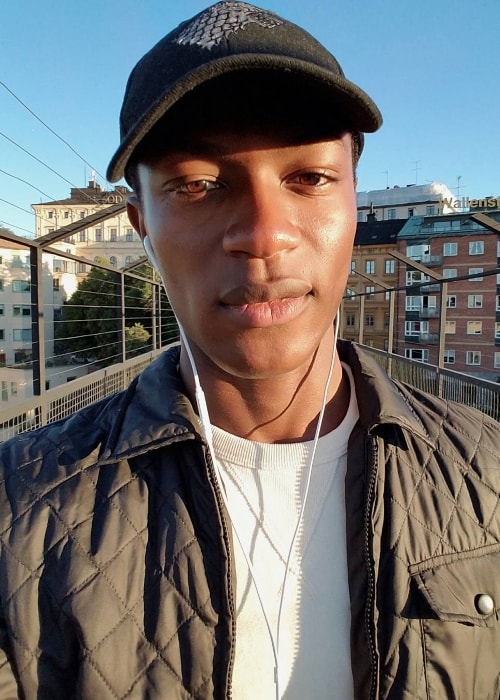 Hamid Onifade in a selfie during a sunset in Slussen in September 2016