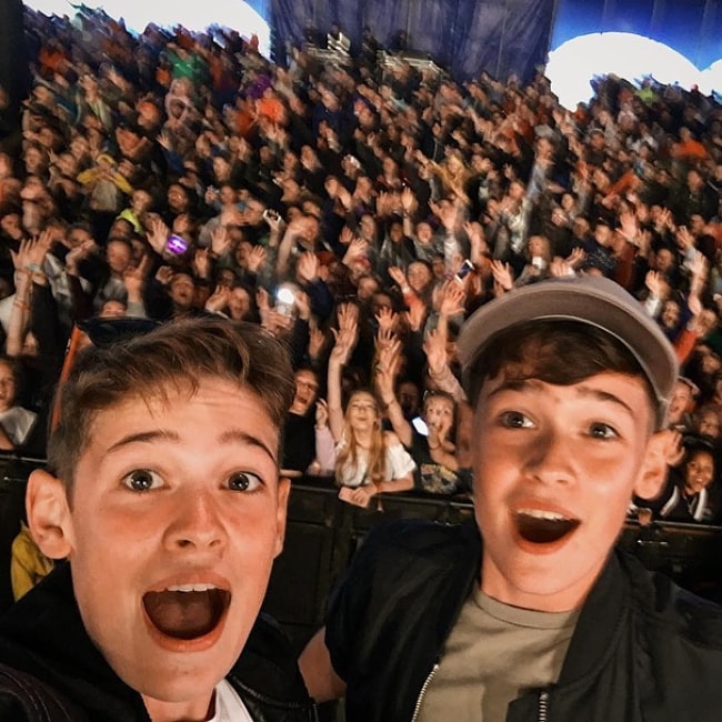 Harvey Mills with his brother Max Mills in a selfie taken in July 2018