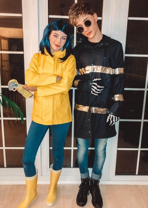 Houssein South and Amelia Gething dressed-up for Halloween in October 2018